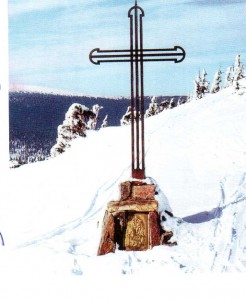 Vřesová studánka -  litinový kříž na místě kde stála kaple
